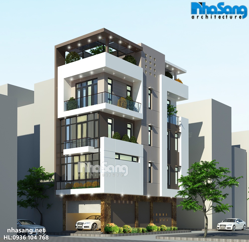 mẫu nhà đẹp 4 tầng hiện đại